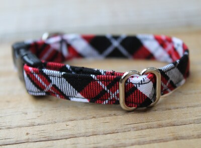 Teeny Tiny Teacup Puppy Collar, Black Plaid in 4.5 to 6.5" or 6 to 8" for Very Small Puppies XXXS XXS - image3